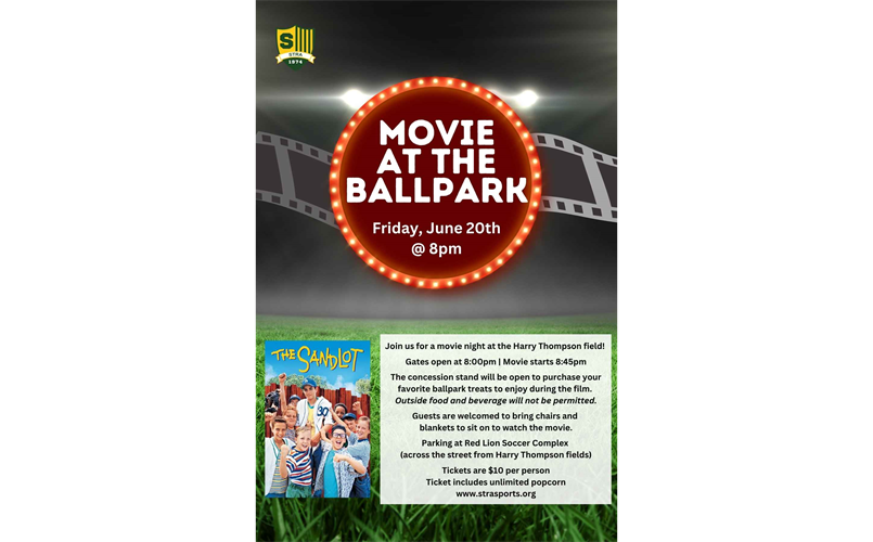 Outdoor Movie Night on the Baseball Field