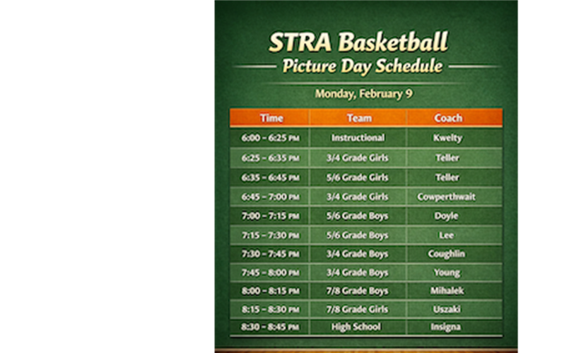 Basketball Picture Day Schedule